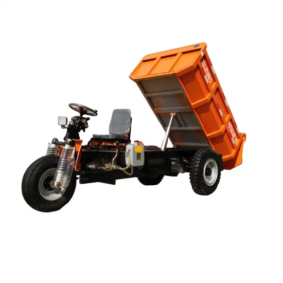 Tricycle électrique à trois roues pour l'exploitation minière souterraine / Dumper Mining / Tricycle diesel de 2 tonnes Moto/Mini Dumper de construction/Tricycle agricole